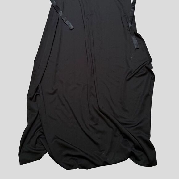 Vintage Full Length Black Dress with Velvet Top - Picture 2 of 8